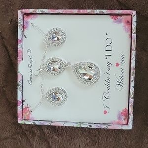 "I couldn't say I do without you" necklace and earrings set